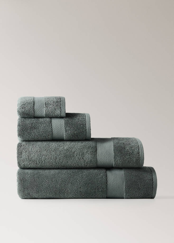 Extra-soft cotton face towel — Petrol Blue