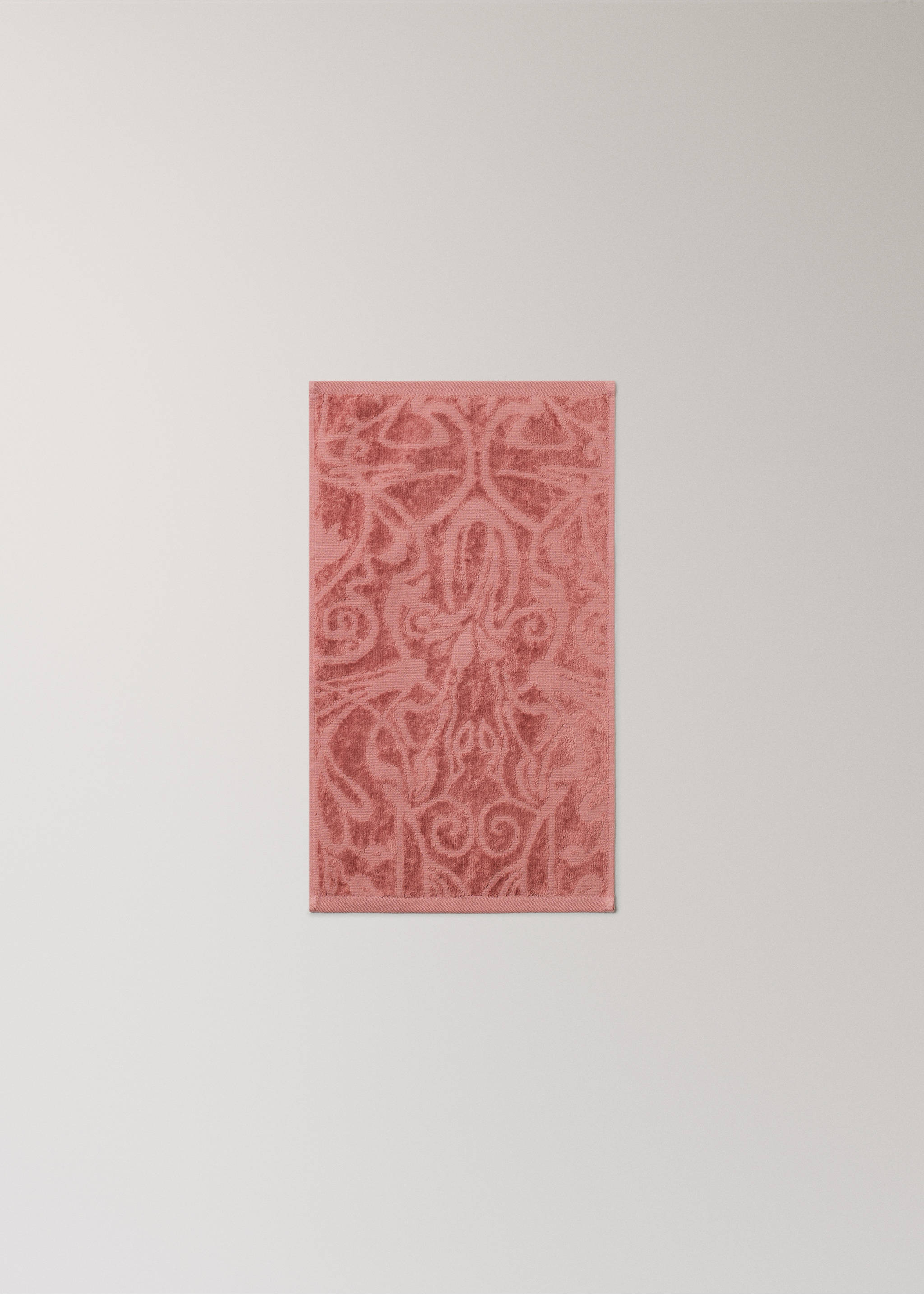Serviette invité en coton jacquard - Détail de l'article 3, Orange brûlé. Ref: 37002978-00.