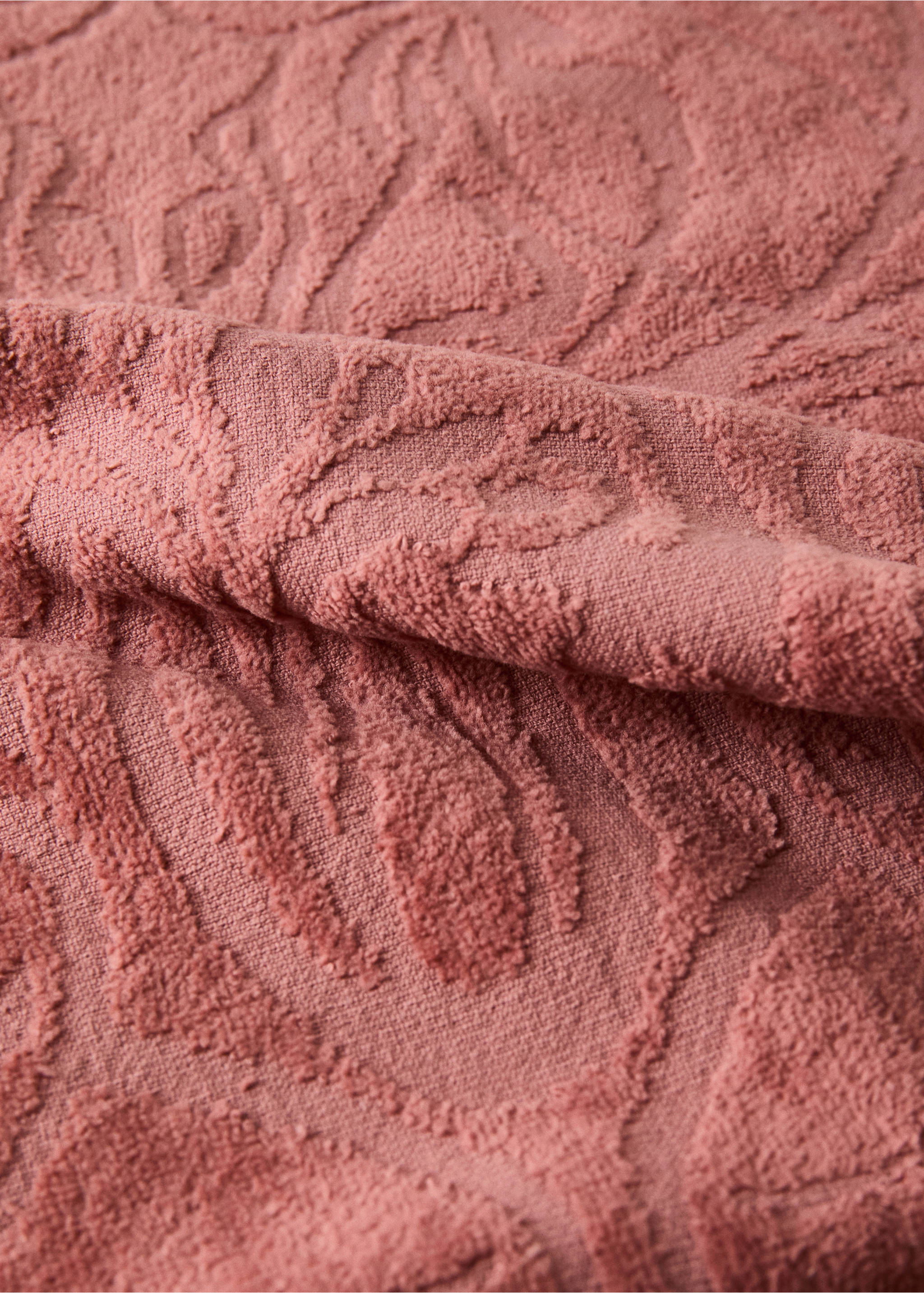 Cotton jacquard washbasin towel - Details of the article 1, Burnt Orange. Ref: 37002979-00.