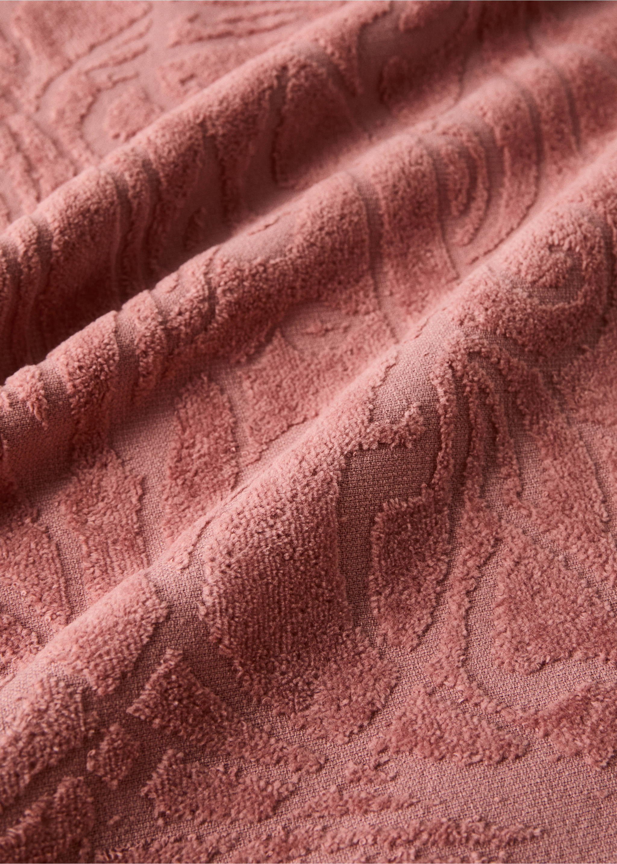 Cotton jacquard bath towel 90x150 cm - Details of the article 1, Burnt Orange. Ref: 37002980-00.
