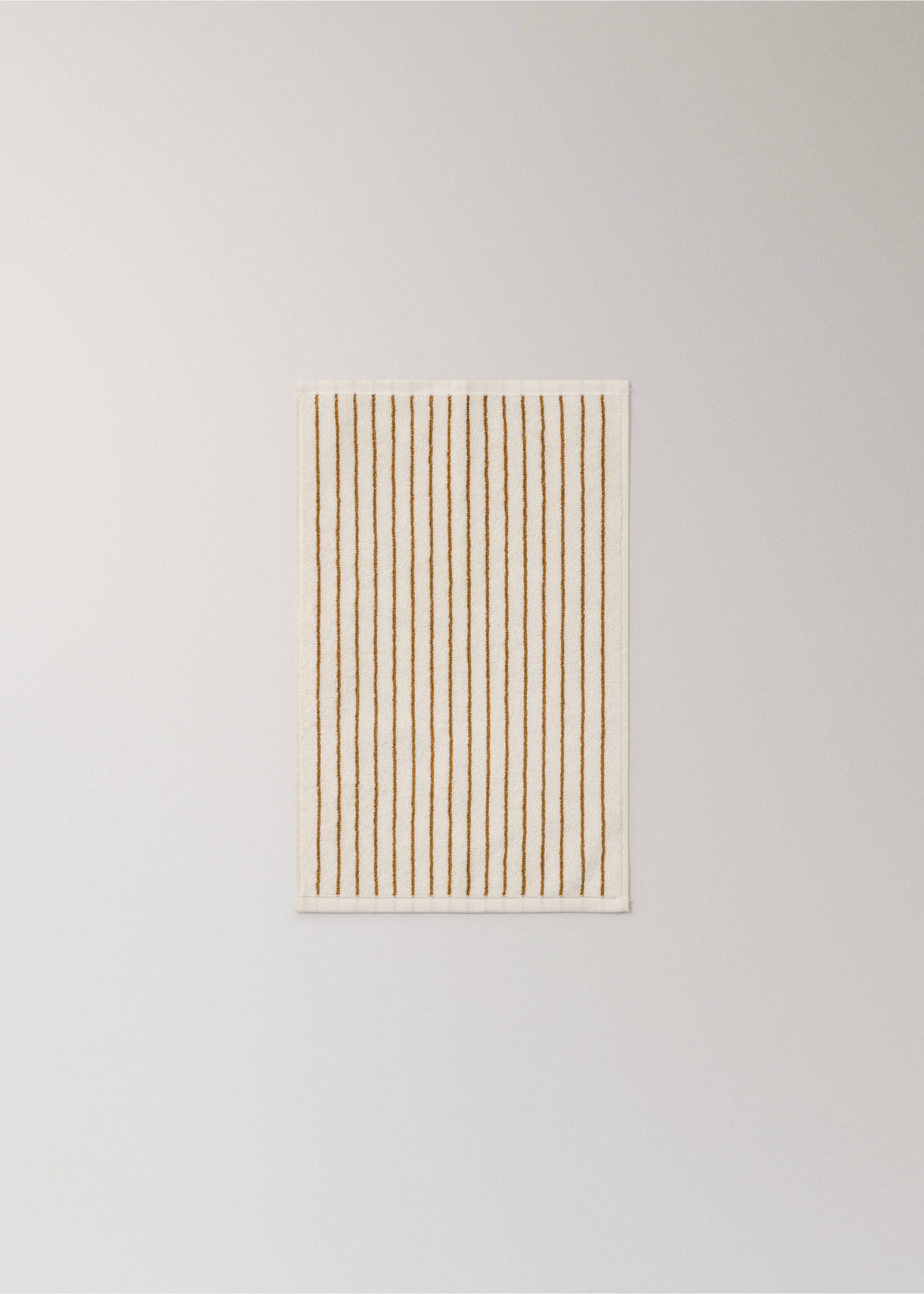 Cotton striped guest towel - Details of the article 2, Russet. Ref: 37002981-00.
