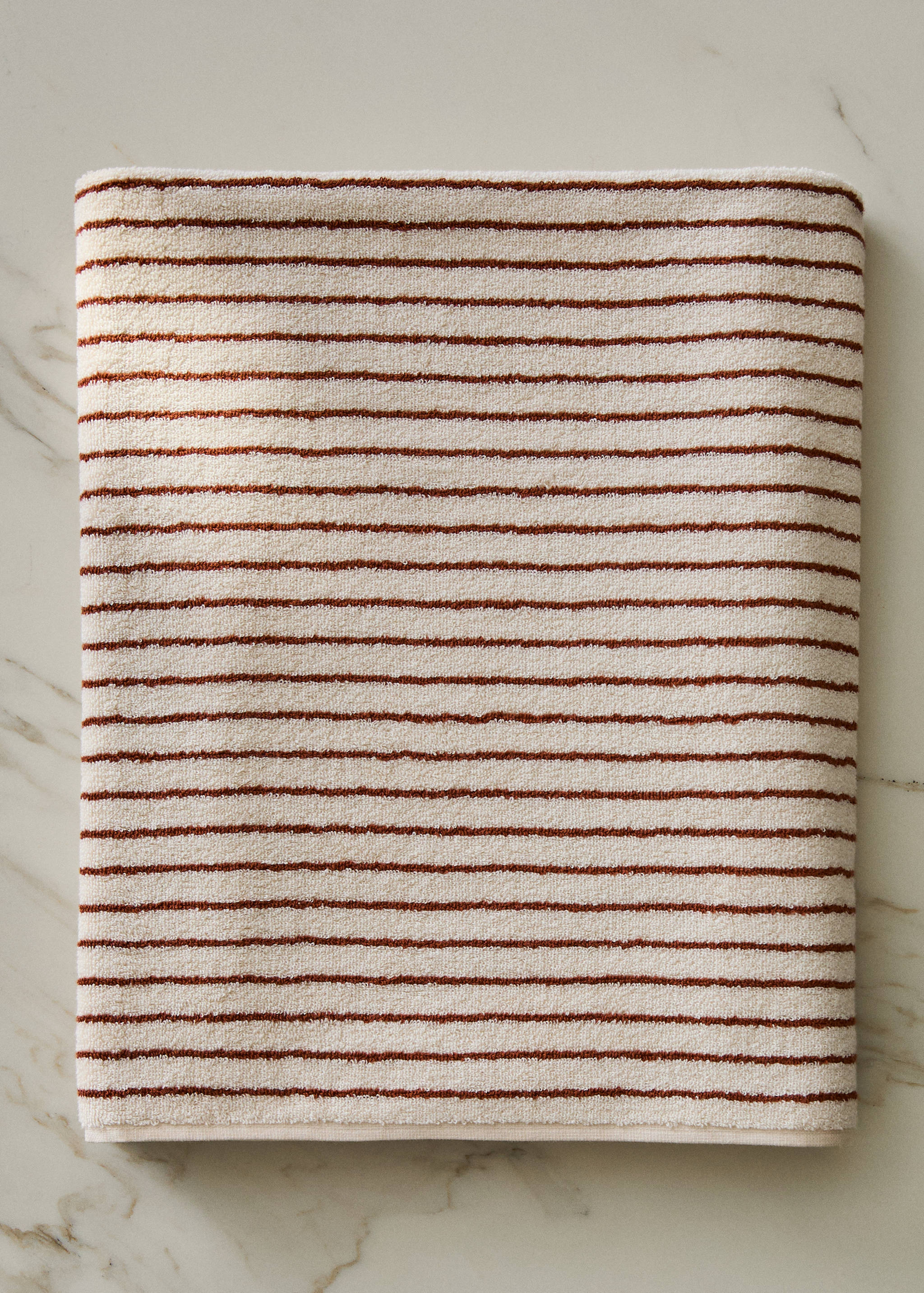 Cotton striped bath towel - General plane