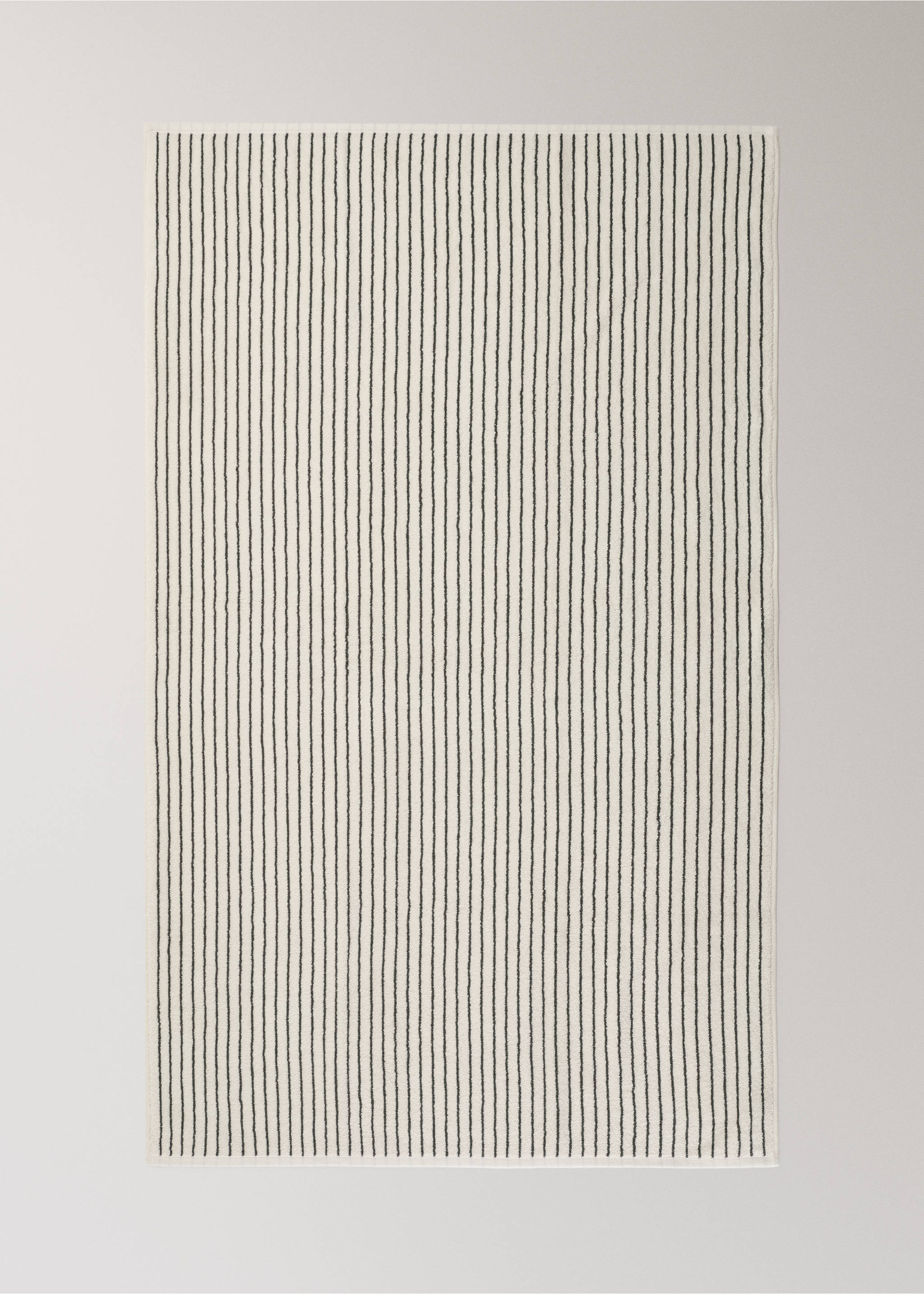 Cotton striped bath towel - Details of the article 2, Petrol Blue. Ref: 37002983-00.