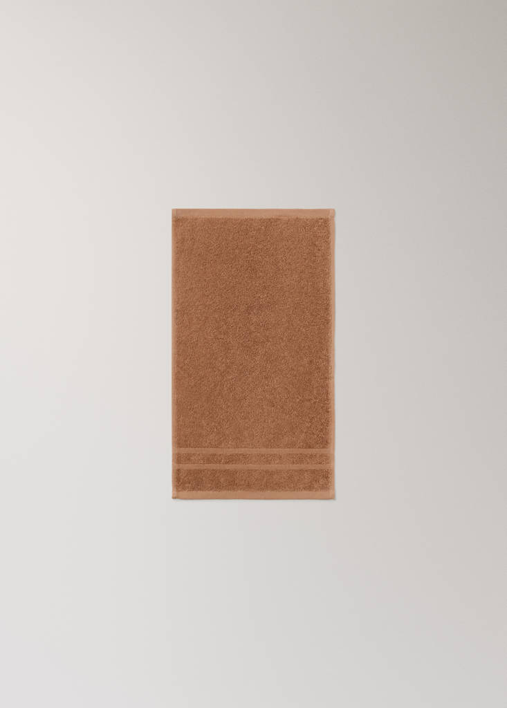 Terry cotton face towel — Medium Brown