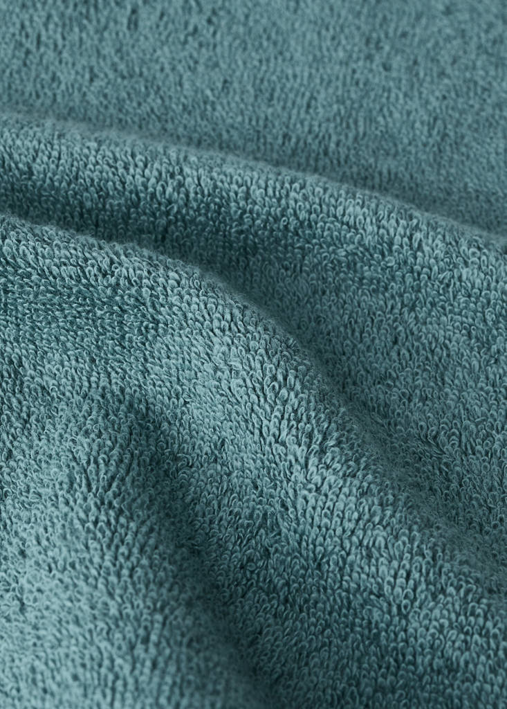 Terry cotton face towel — Petrol Blue