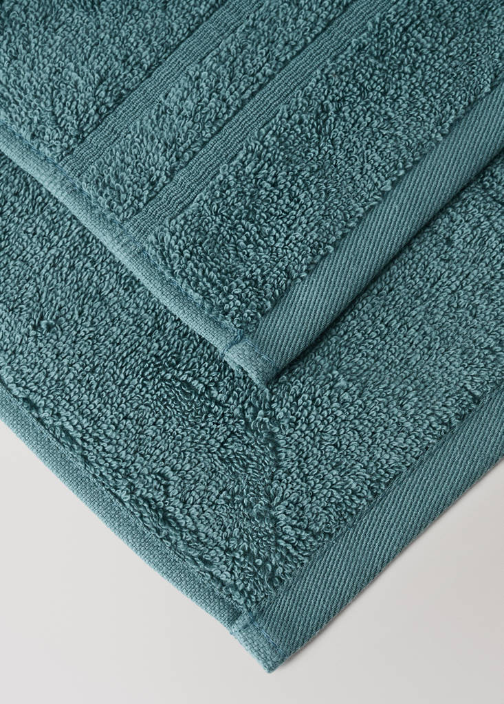 Terry cotton face towel — Petrol Blue