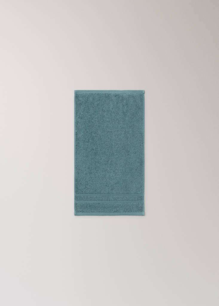 Terry cotton face towel — Petrol Blue