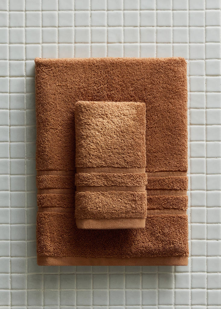 Terry cotton towel — Medium Brown