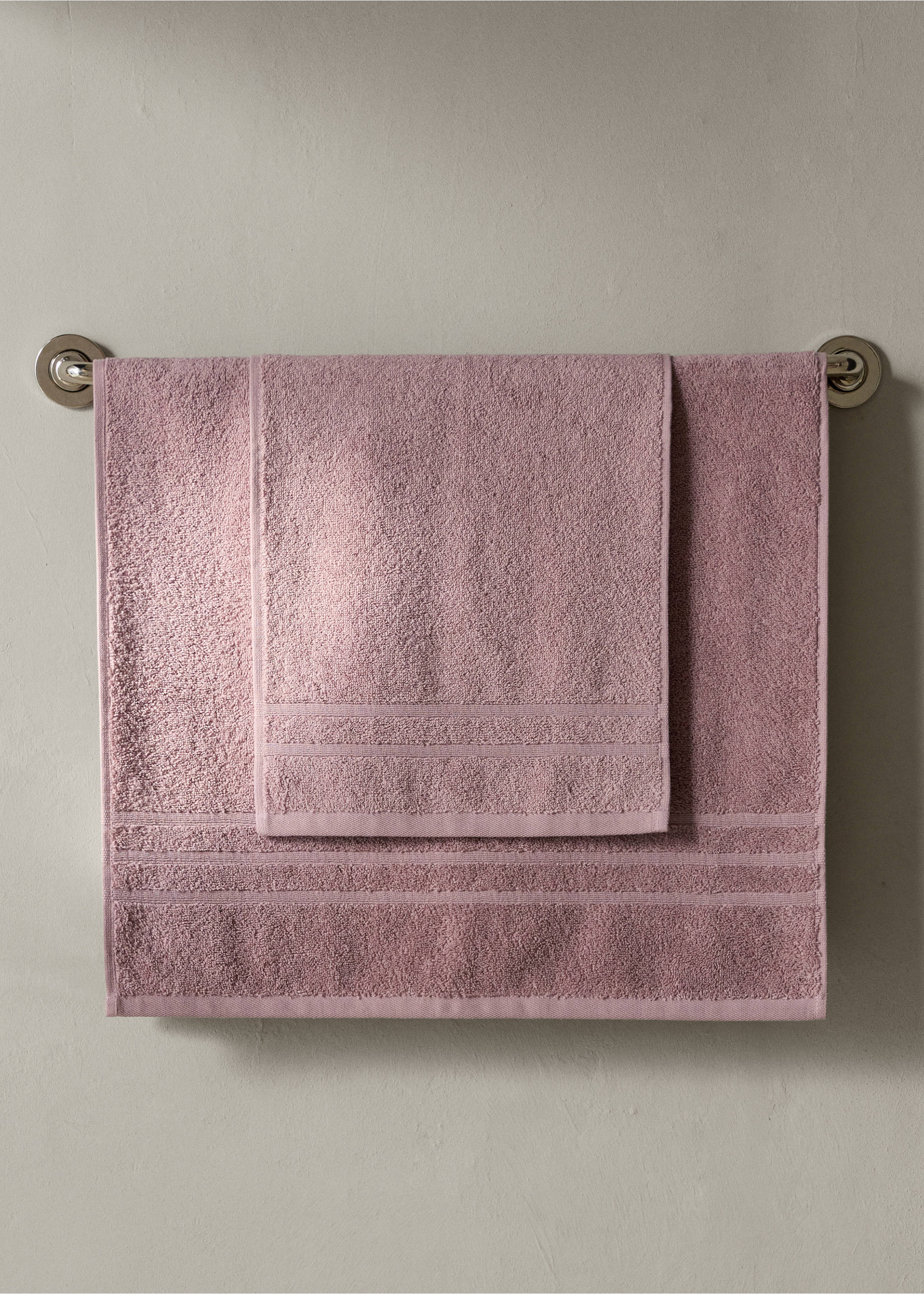 Terry cotton towel - General plane, Pink. Ref: 37002987-00.