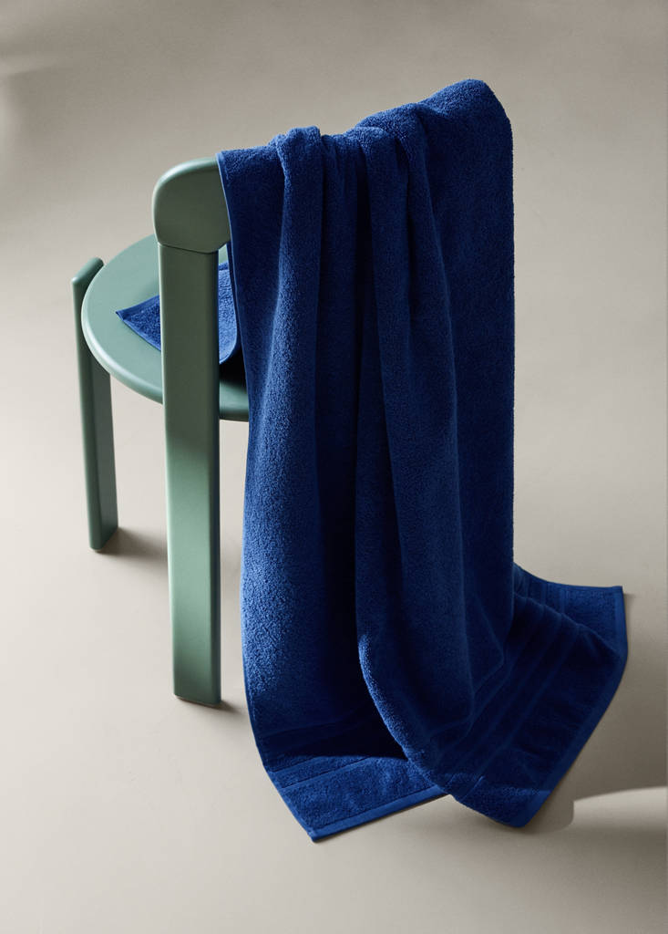 XL cotton terry shower towel — Night Blue