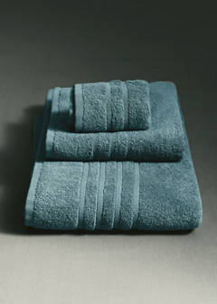 XL cotton terry shower towel — Petrol Blue 5