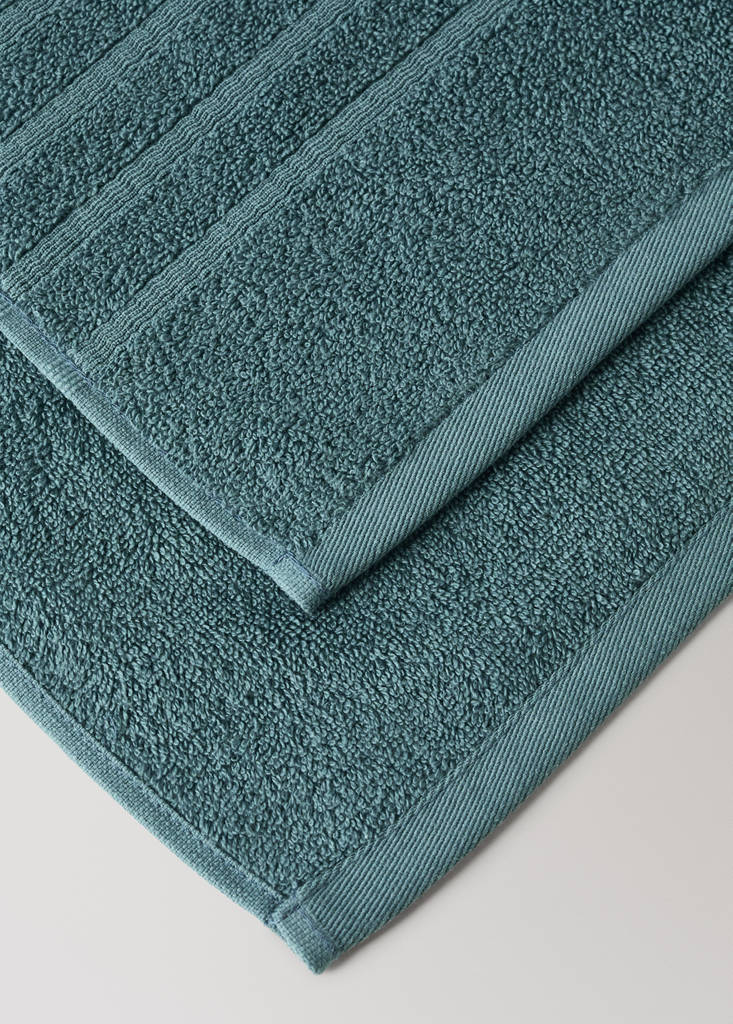 XL cotton terry shower towel — Petrol Blue
