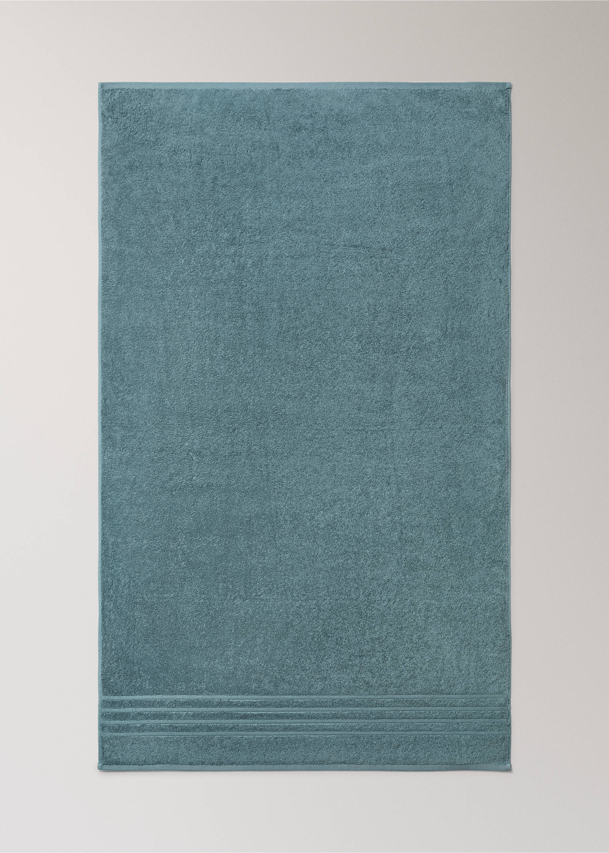 XL cotton terry shower towel - Details of the article 3, Petrol Blue. Ref: 37002989-00.