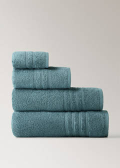 XL cotton terry shower towel — Petrol Blue 6