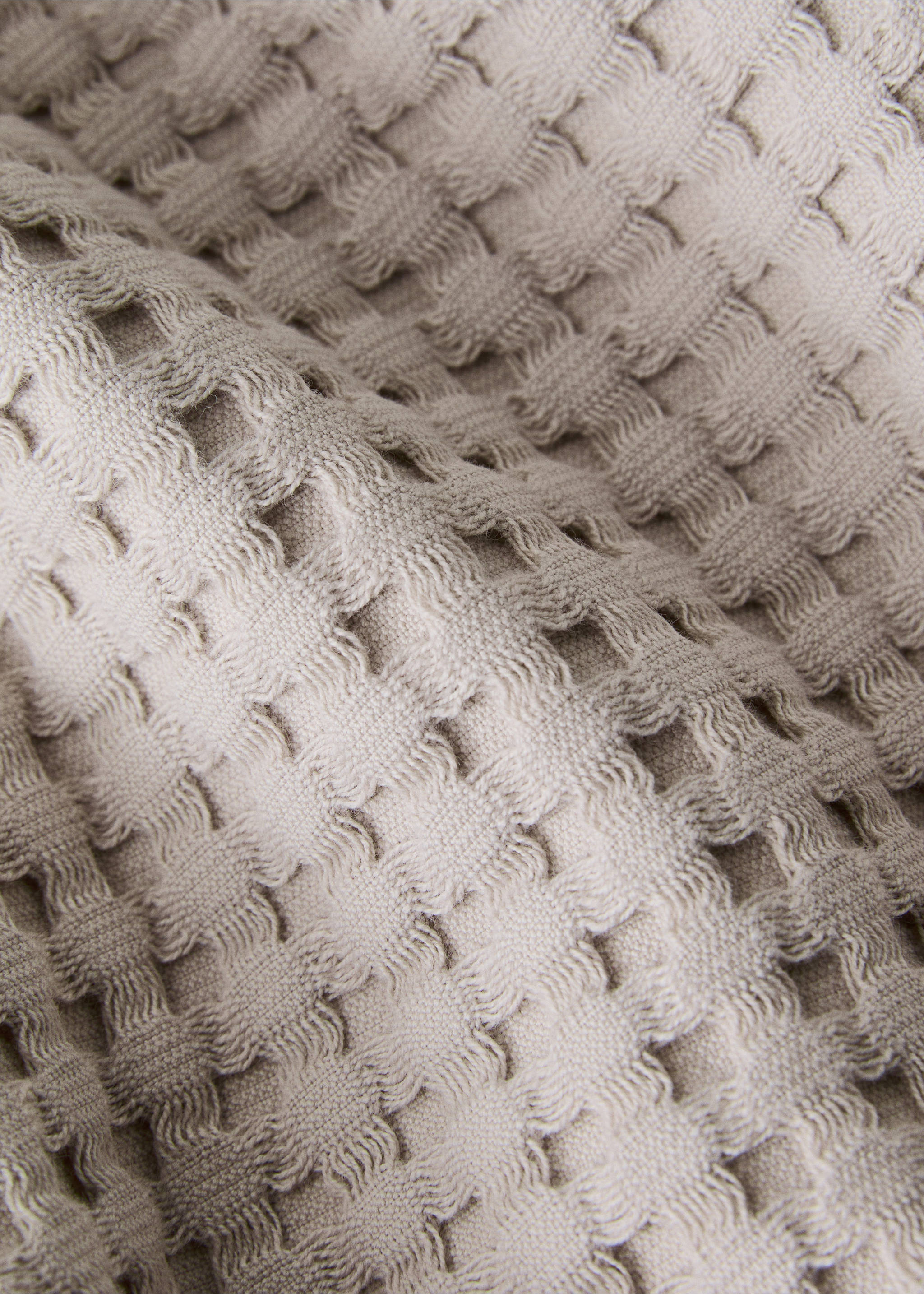 Cotton waffle washbasin towel - Details of the article 1, Light/Pastel Grey. Ref: 37002991-00.