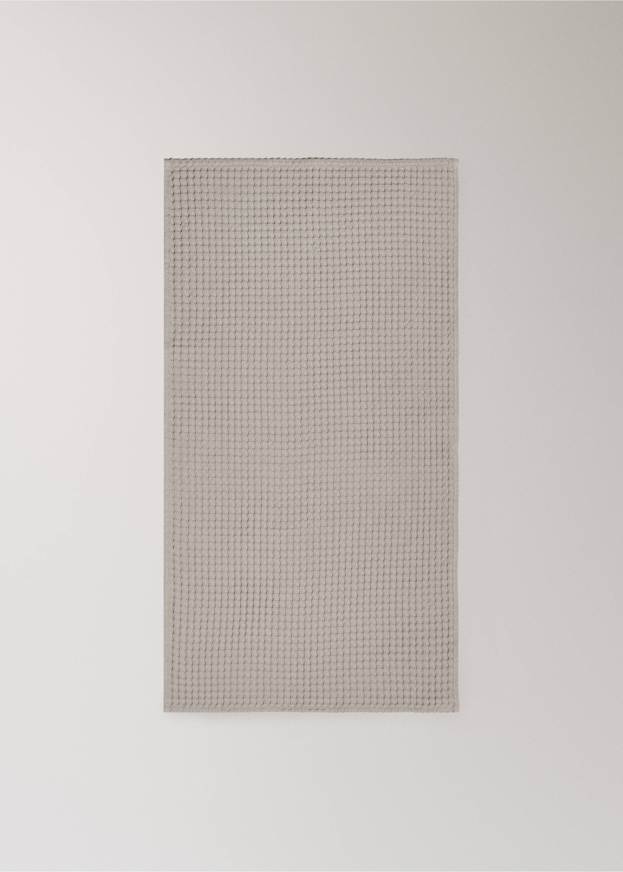 Cotton waffle washbasin towel - Details of the article 3, Light/Pastel Grey. Ref: 37002991-00.