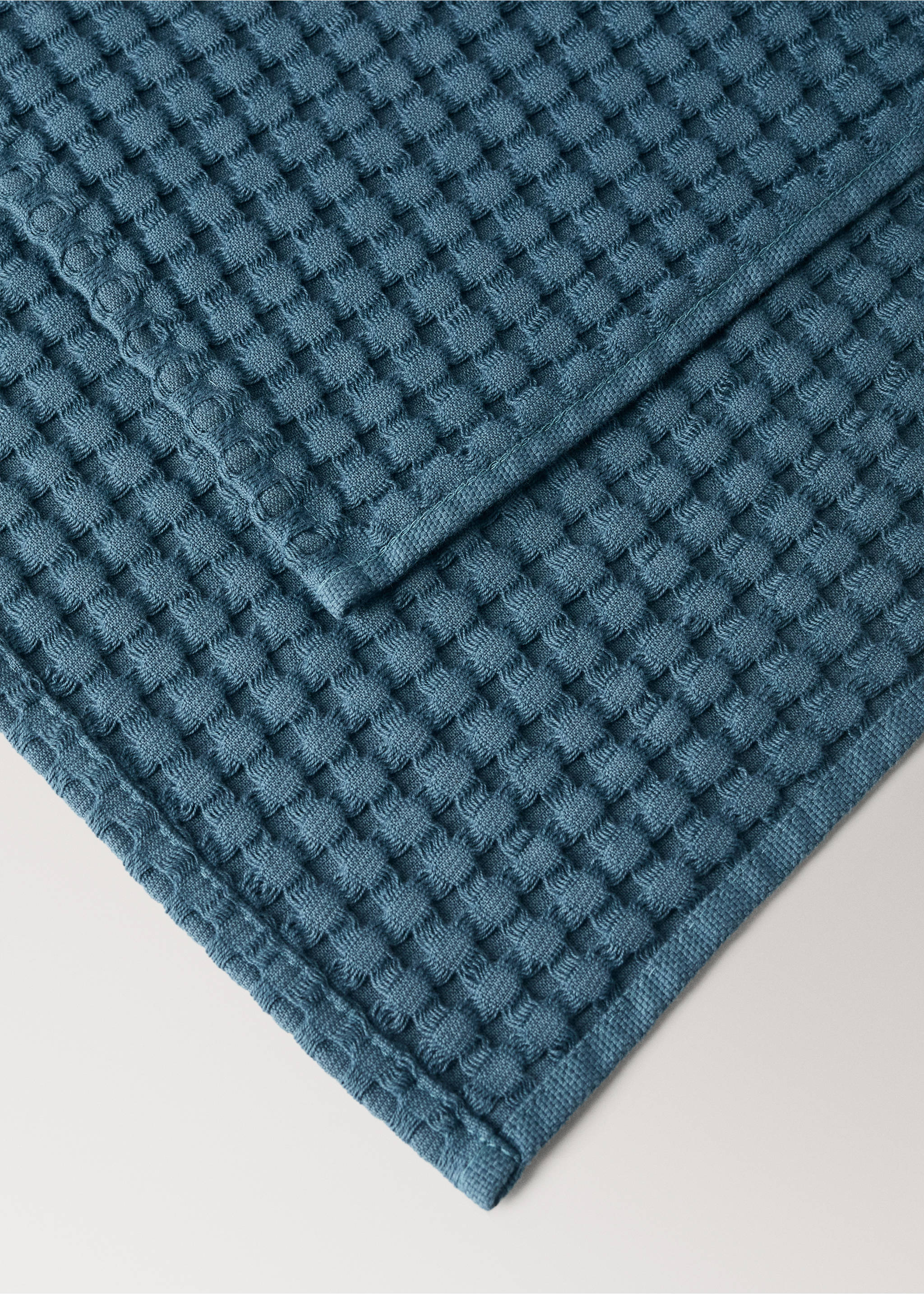 Baumwoll-Waffel-Handtuch - Detail des Artikels 2, Petrolblau. Ref: 37002991-00.