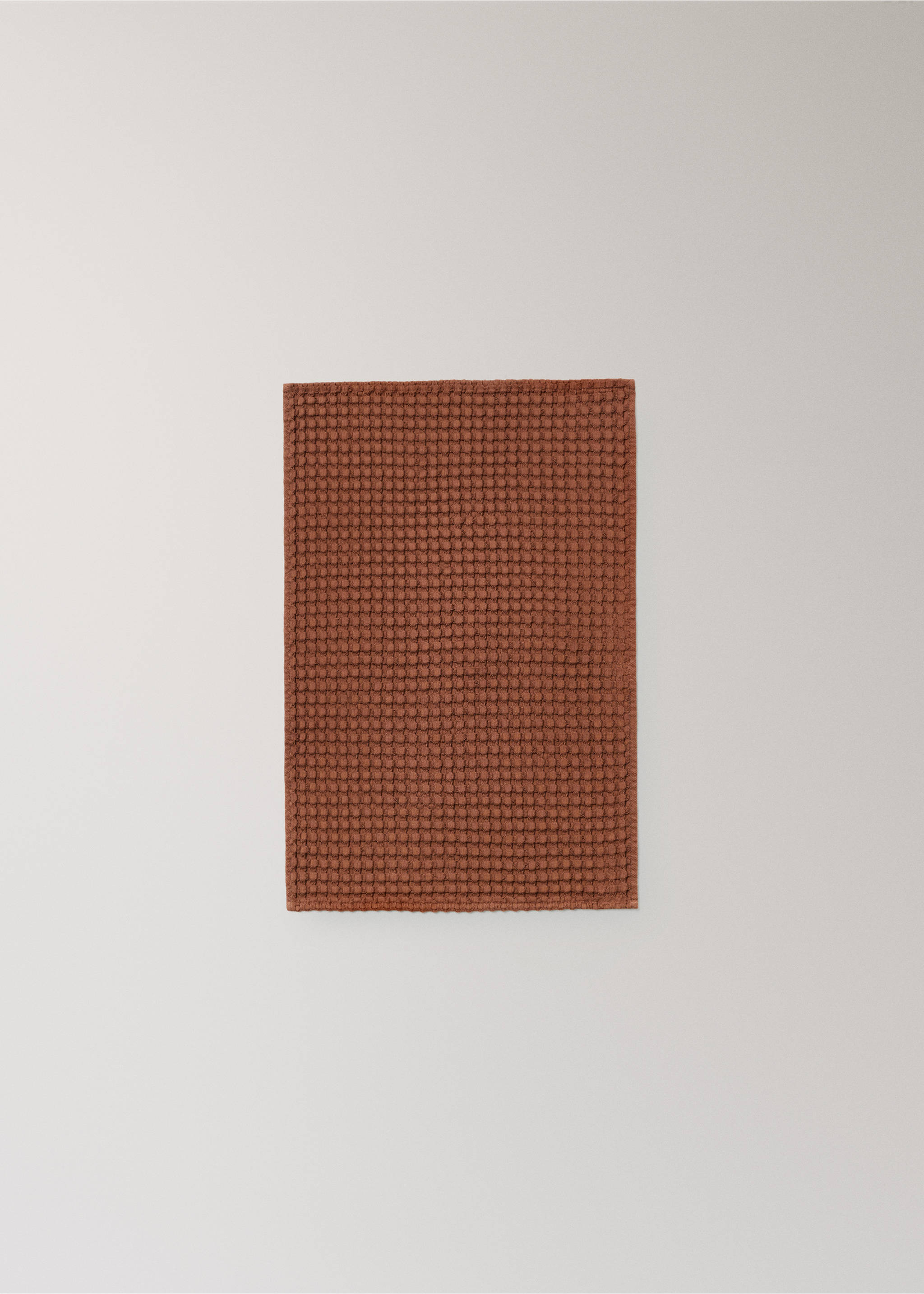 Handtuch aus Waffel-Baumwolle - Detail des Artikels 3, Rotbraun. Ref: 37002992-00.