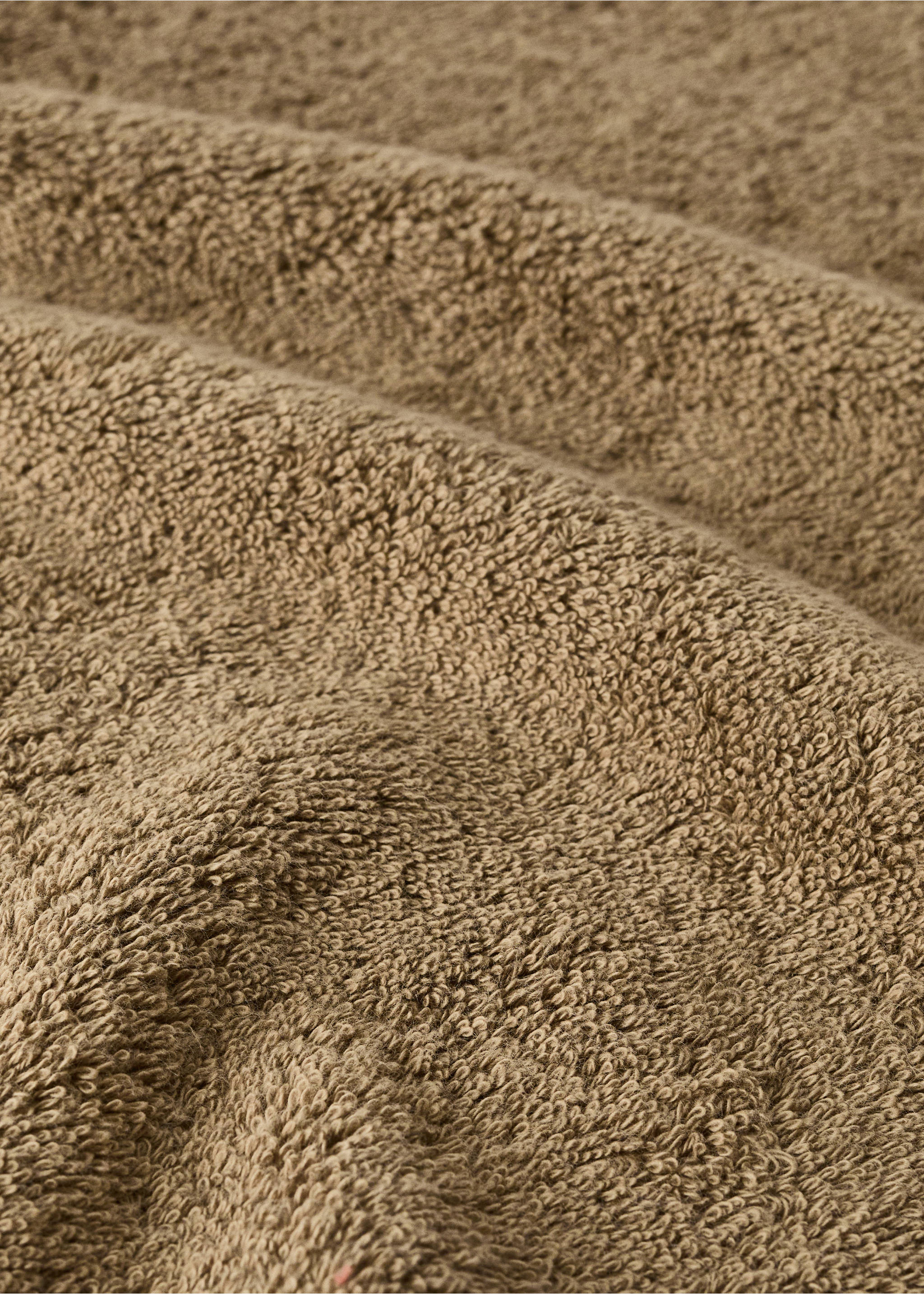Soft cotton bath towel - Details of the article 1, Khaki. Ref: 37002993-00.