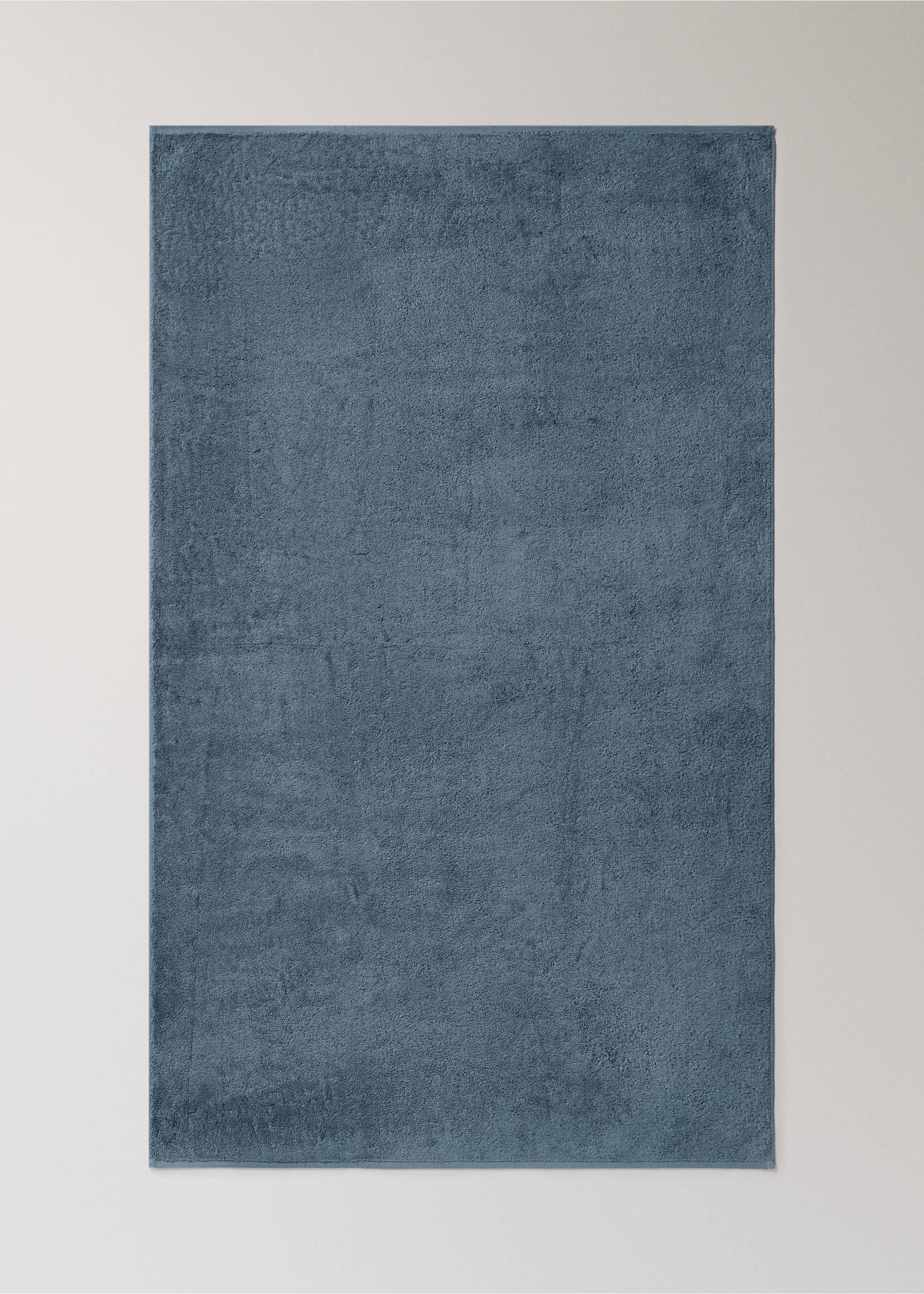 Soft cotton bath towel - Details of the article 3, Indigo Blue. Ref: 37002993-00.