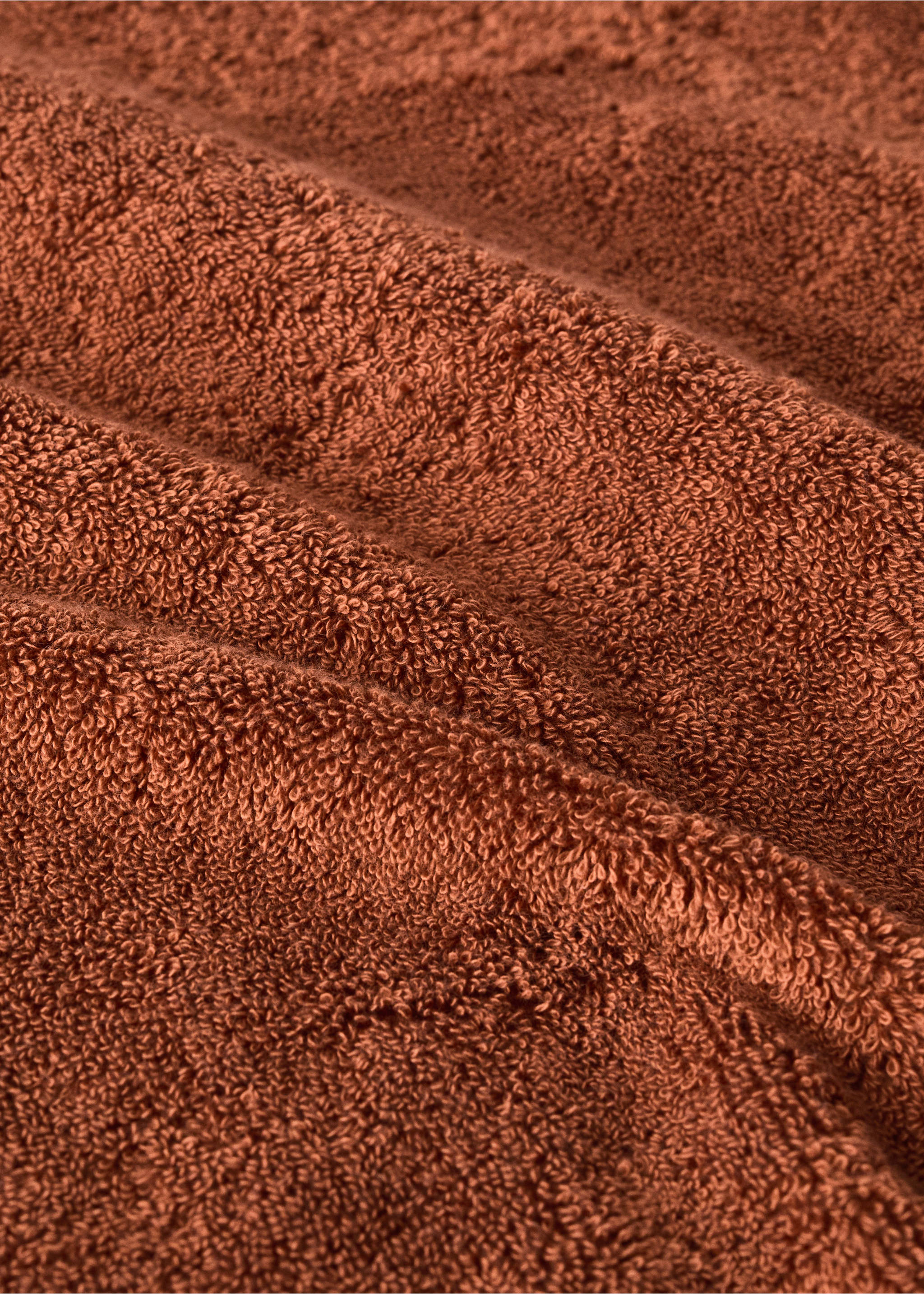 Soft cotton bath towel - Details of the article 1, Russet. Ref: 37002993-00.