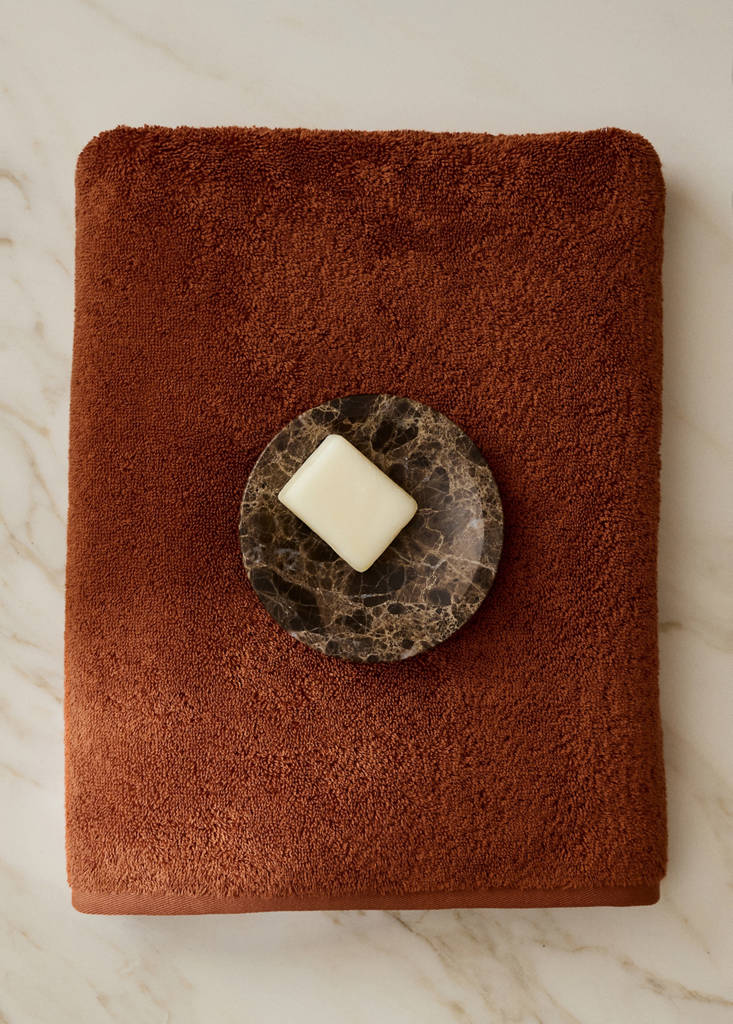 Soft cotton shower towel — Russet