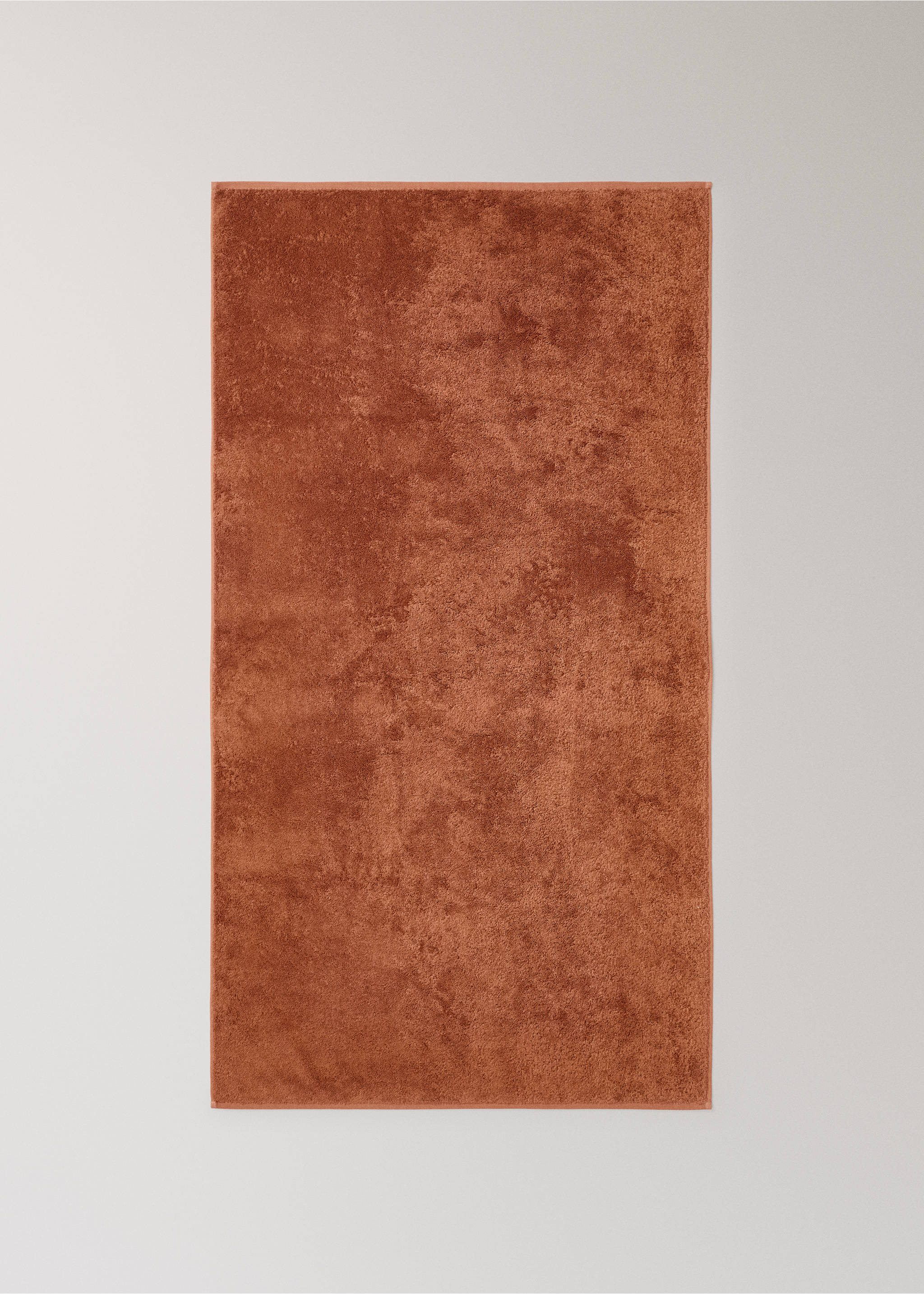 Soft cotton shower towel - Details of the article 3, Russet. Ref: 37002994-00.
