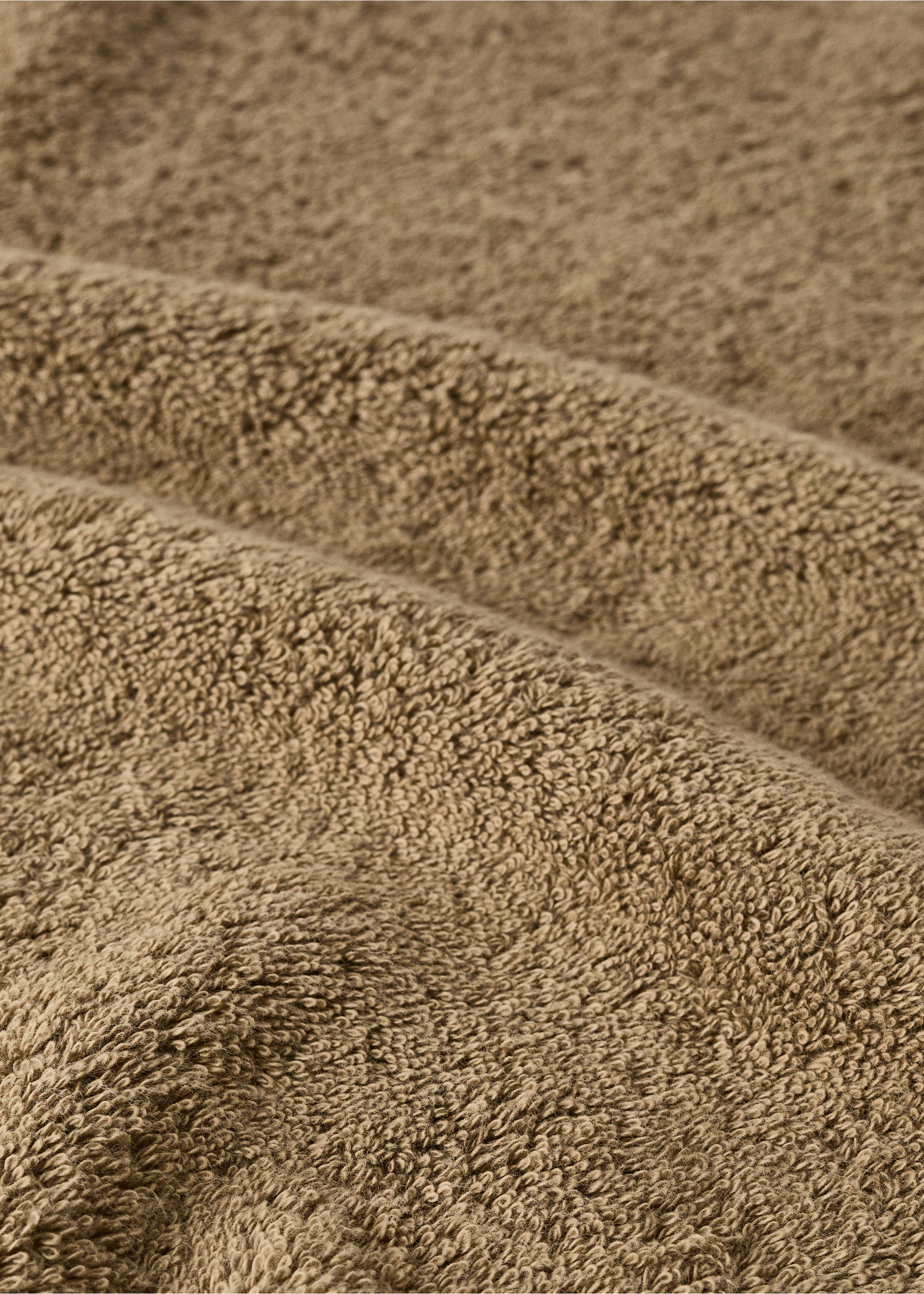 Soft cotton washbasin towel - Details of the article 1, Khaki. Ref: 37002995-00.