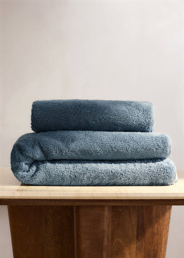 Soft cotton washbasin towel — Indigo Blue