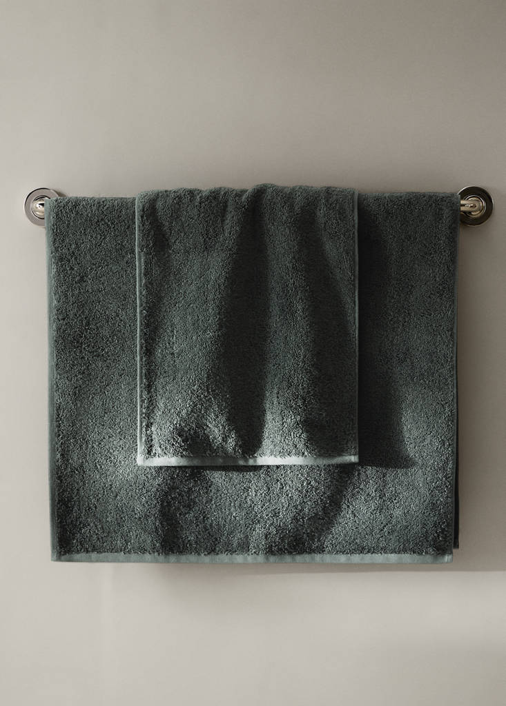 Soft cotton washbasin towel — Petrol Blue