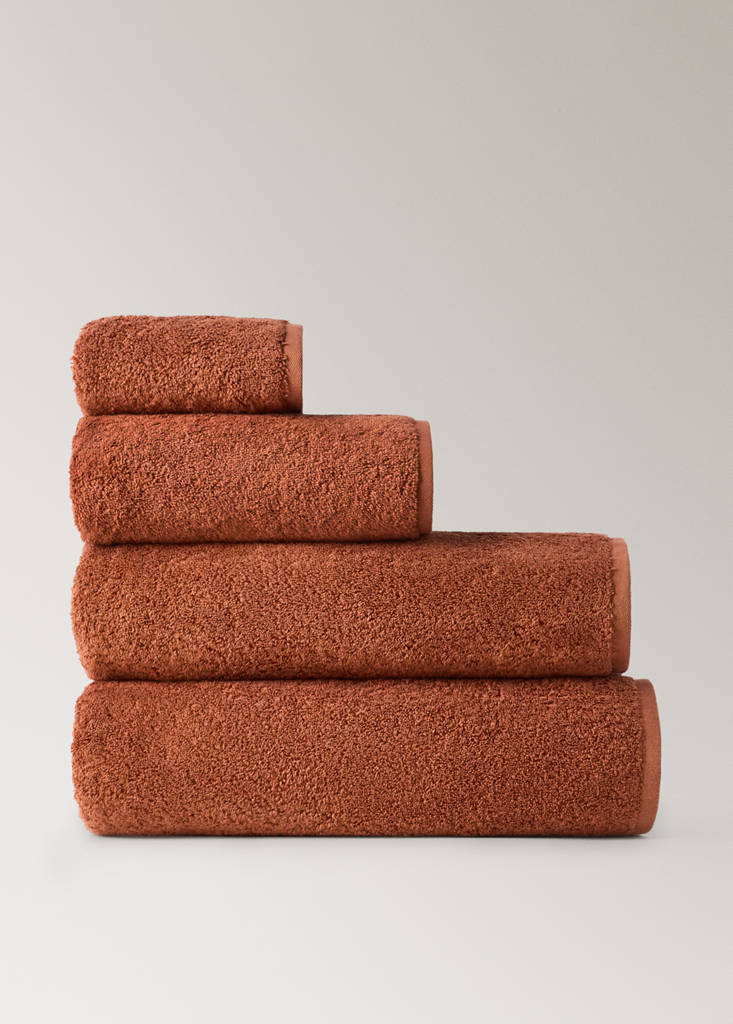 Soft cotton washbasin towel — Russet