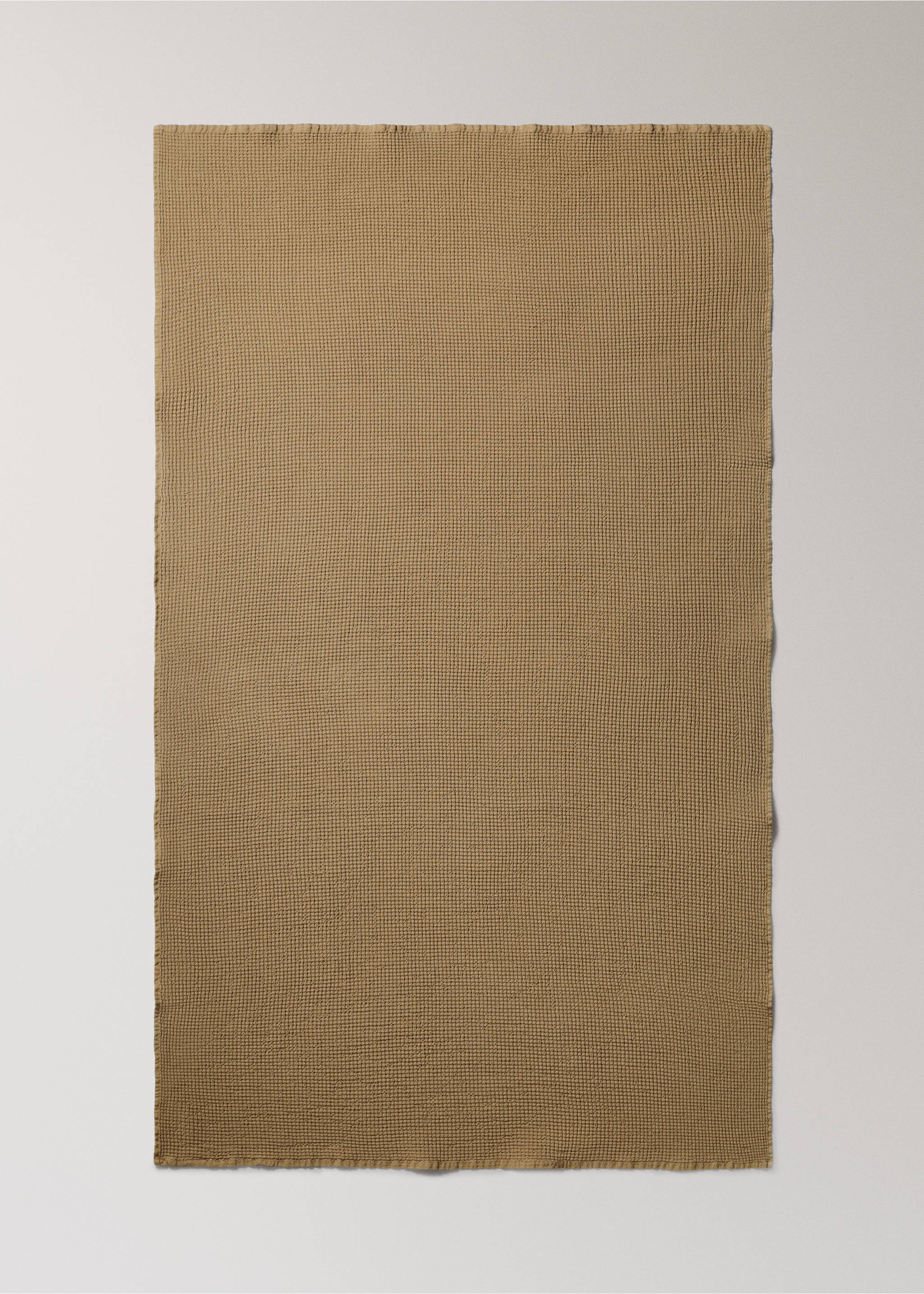 Cotton waffle bath towel - Details of the article 3, Khaki. Ref: 37002999-00.