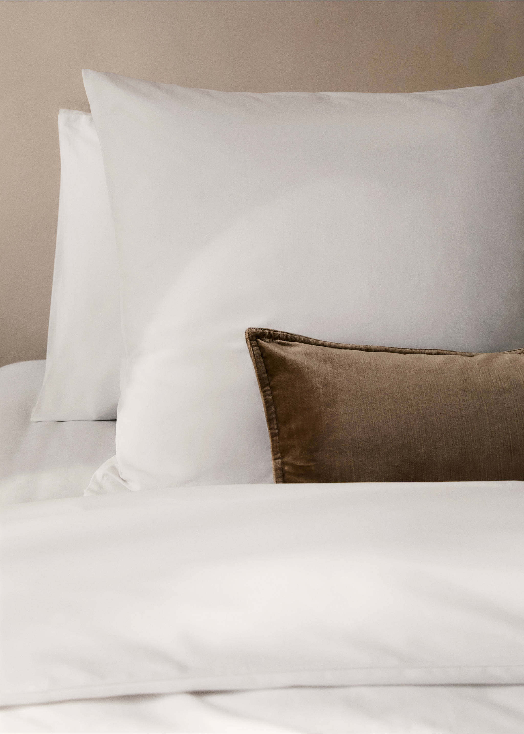 Percale cotton duvet cover Superking bed - Details of the article 7, White. Ref: 37003070-00.