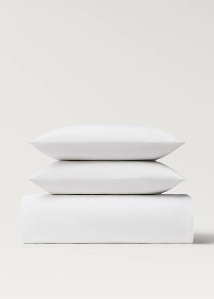 Percale cotton duvet cover Superking bed — White