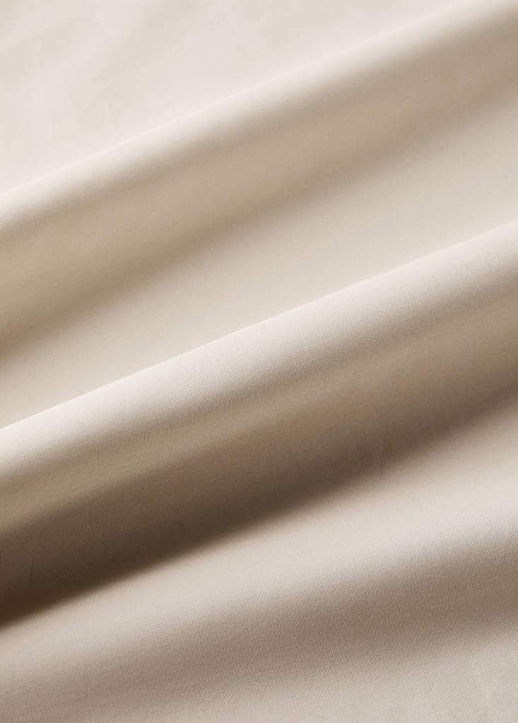 Percale cotton duvet cover King bed — Sand