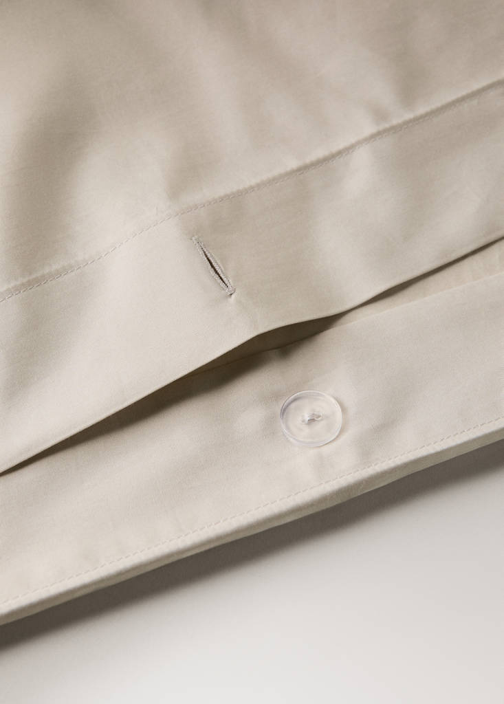Percale cotton duvet cover King bed — Sand