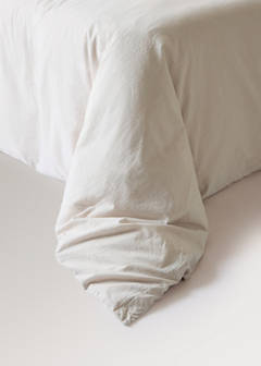 Washed-cotton duvet cover Queen bed — Sand 4