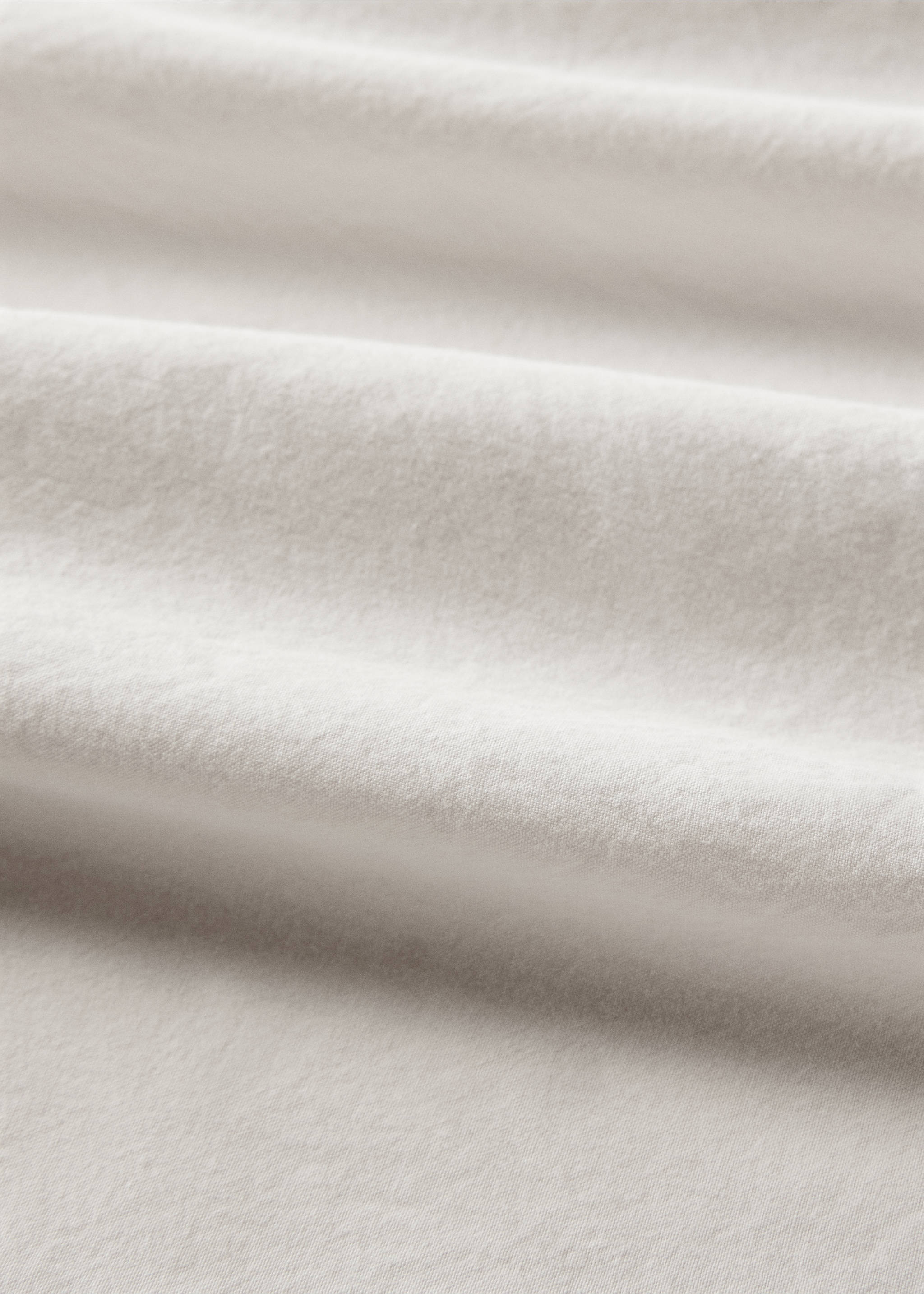 Washed-cotton duvet cover Queen bed - Details of the article 1, Sand. Ref: 37003085-00.