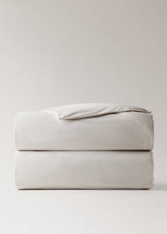 Washed cotton duvet cover King bed — Sand 6