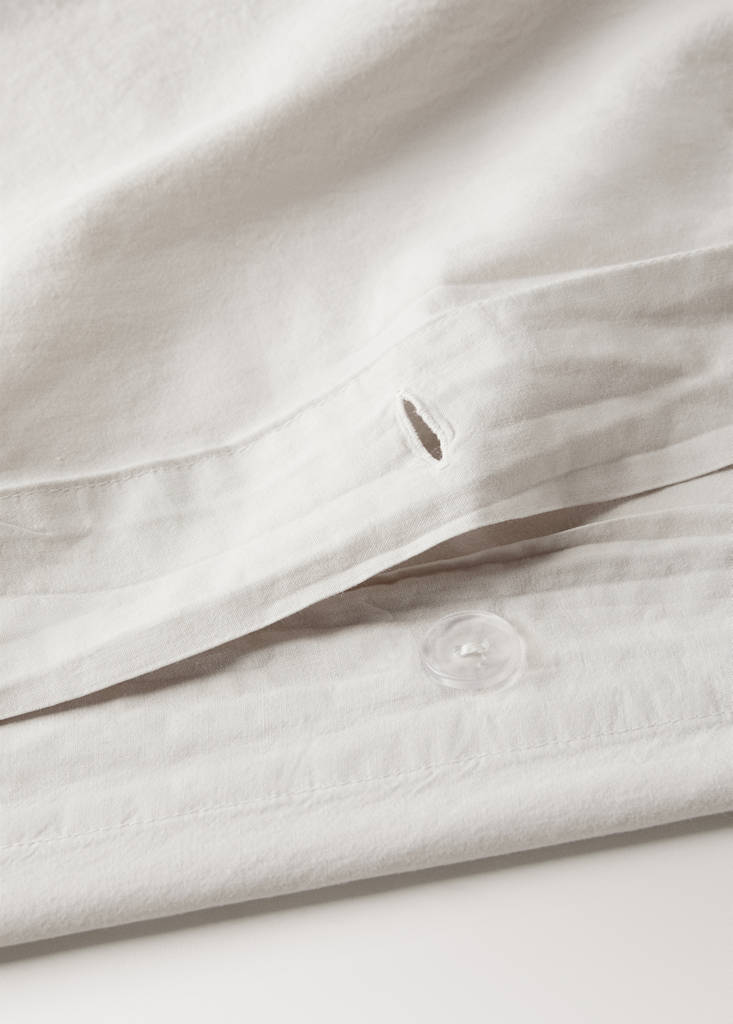 Washed-cotton duvet cover Superking bed — Sand