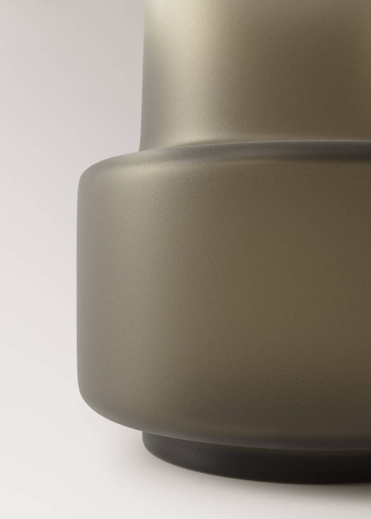 Green glass vase — Medium Brown