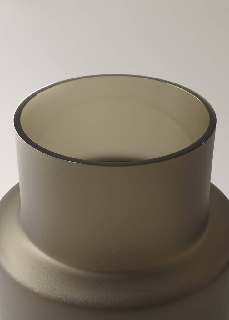 Green glass vase — Medium Brown