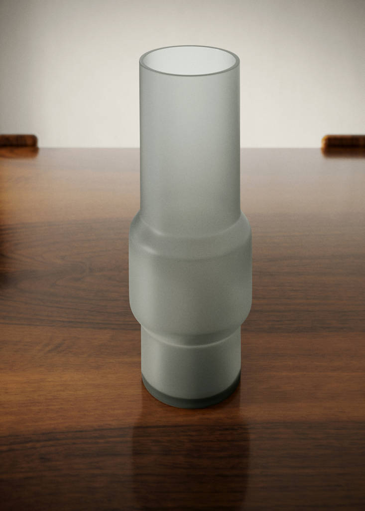 Green glass vase — Blue