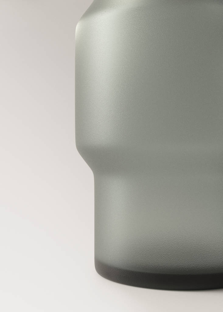 Green glass vase — Blue