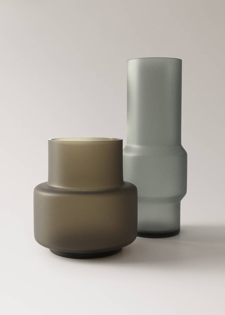 Green glass vase — Blue