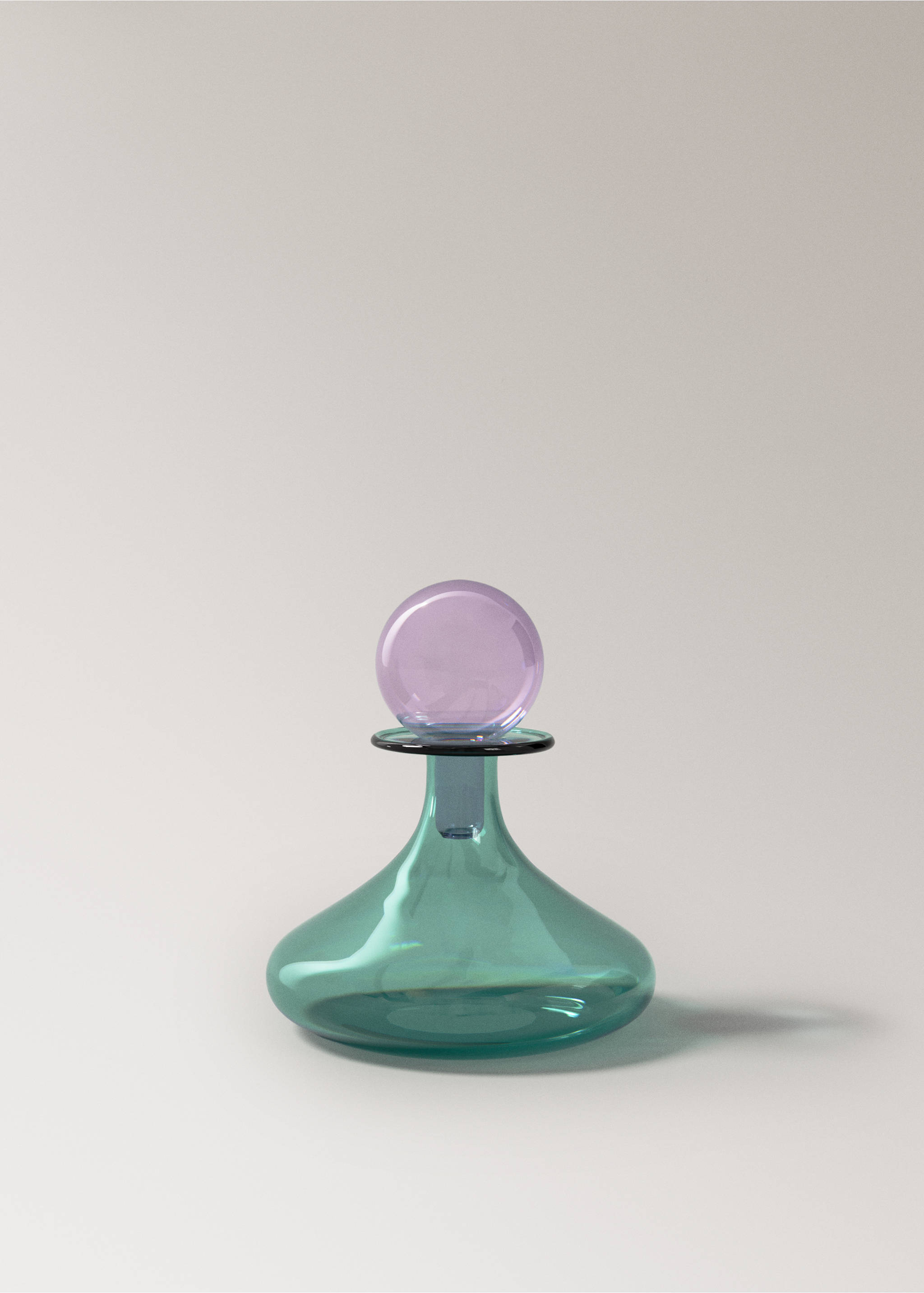 Two-tone borosilicate decorative vase - Article without model, Petrol Blue. Ref: 37003281-00.