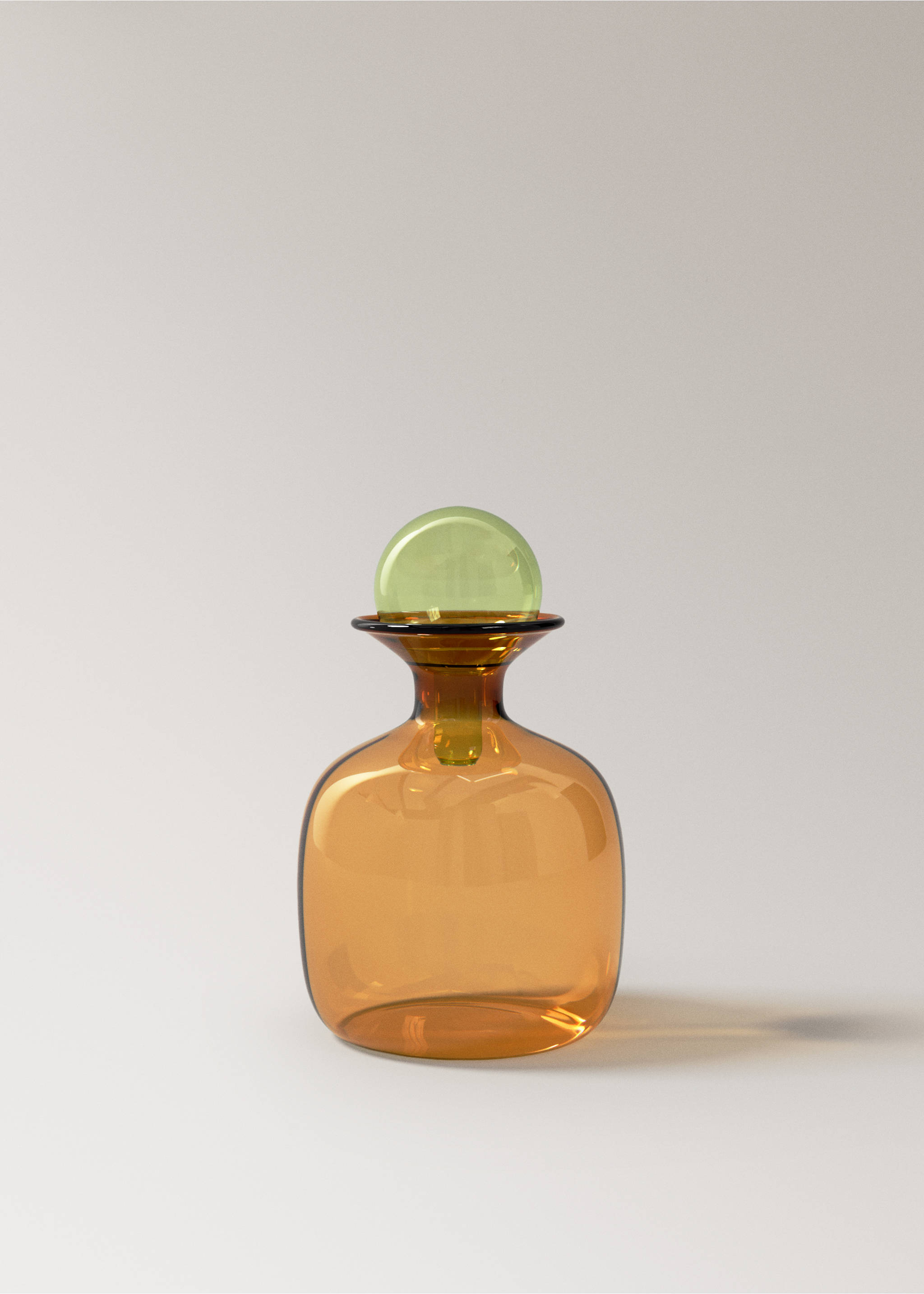 Small two-tone borosilicate decorative vase - Article without model, Caramel. Ref: 37003282-00.