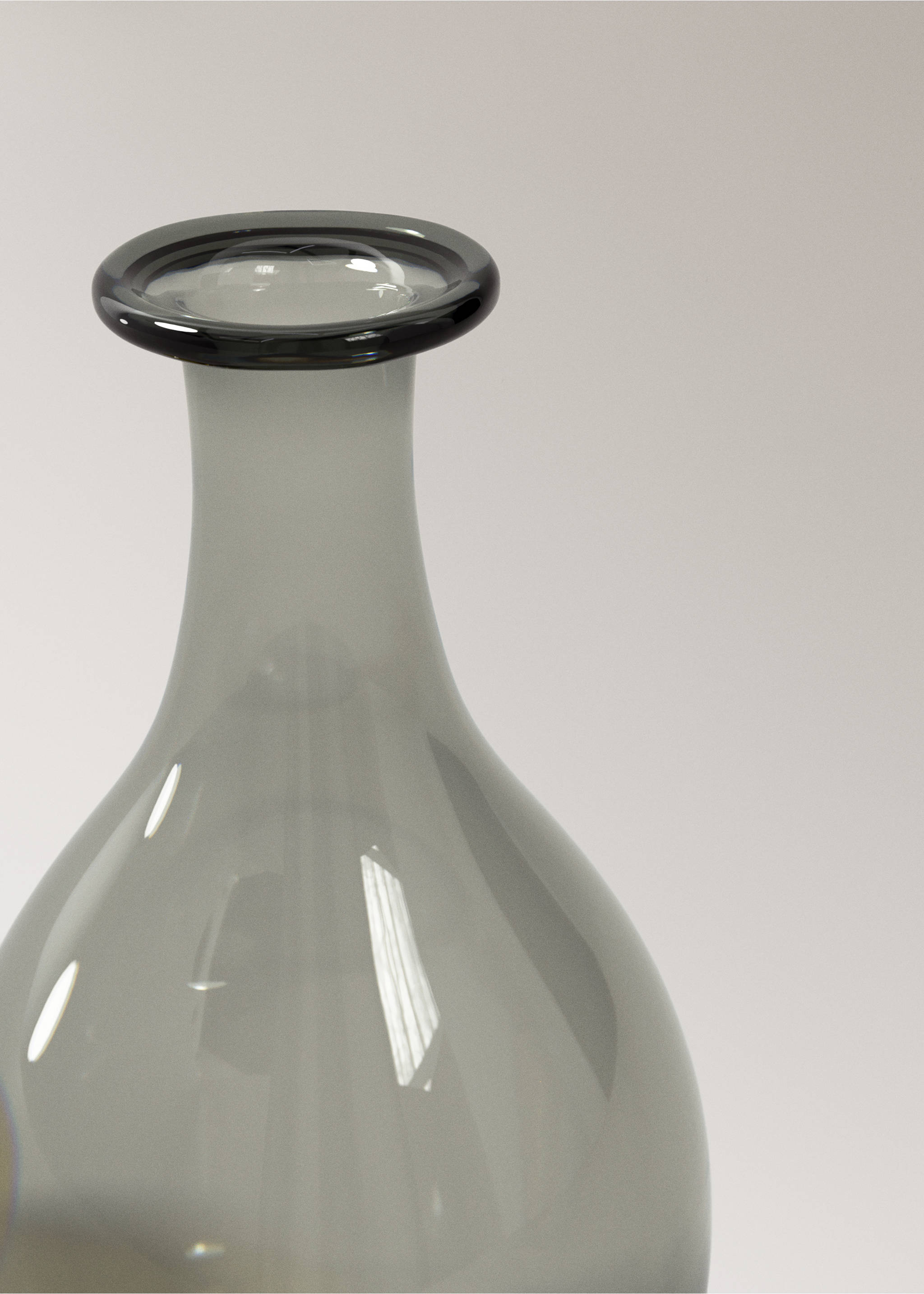 100% glass vase with stopper - Details of the article 2, Grey. Ref: 37003283-00.