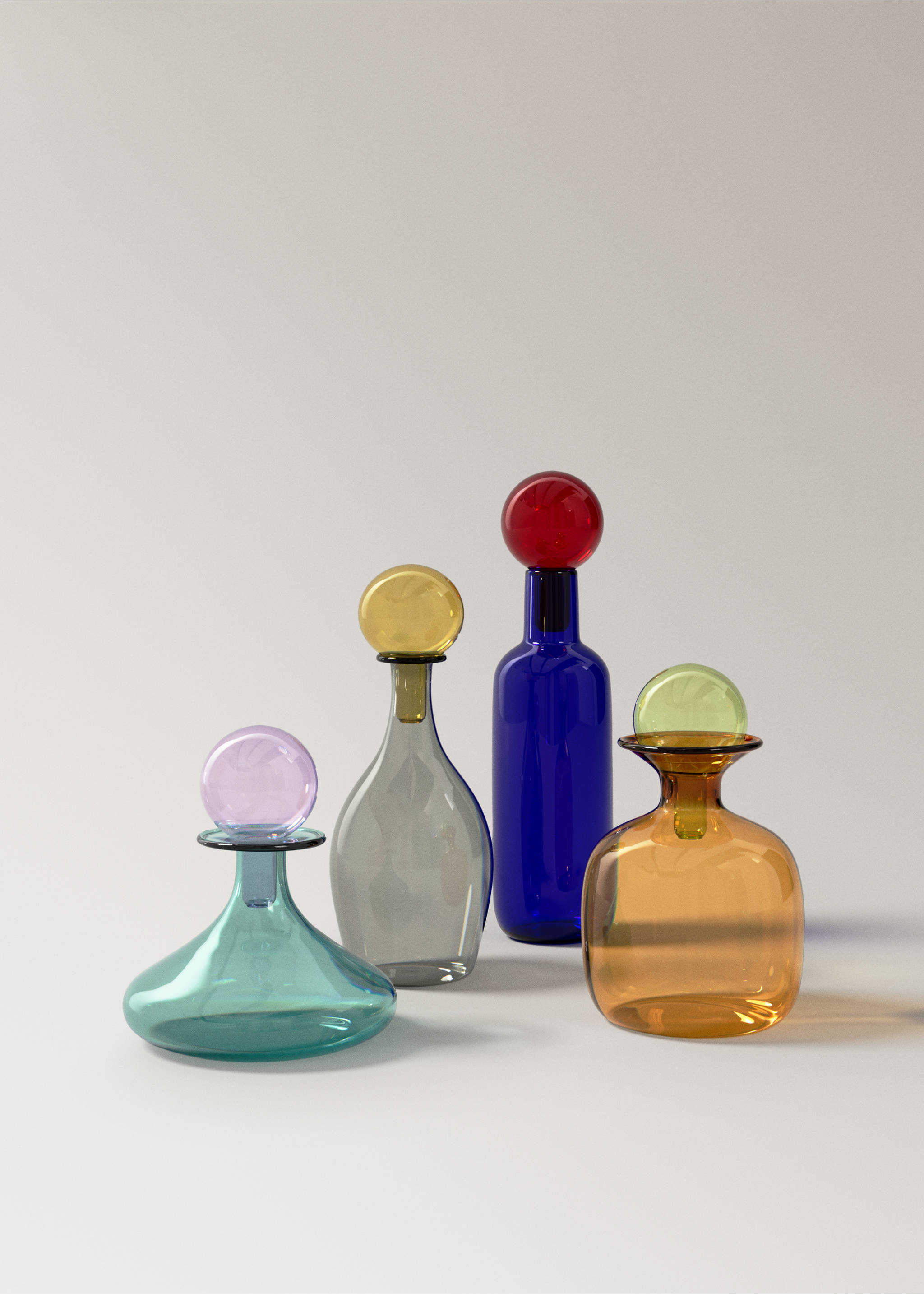 100% glass vase with stopper - Details of the article 3, Grey. Ref: 37003283-00.