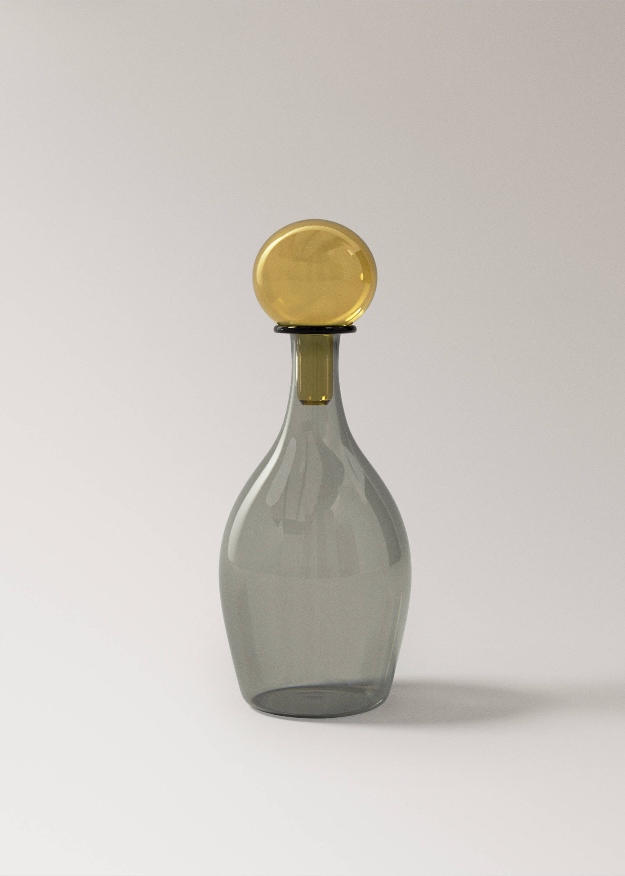 100% glass vase with stopper - Article without model, Grey. Ref: 37003283-00.